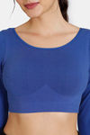 Zivame Double Layered Non Wired Full Coverage Blouse Bra With Removable Cookies - Sodalite Blue — thumbnail 5